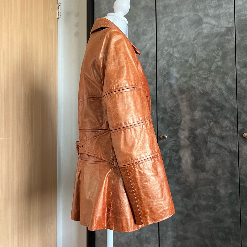 Leather Orange Jacket - image 4